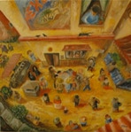 Dalla finestra - quadro a olio