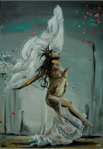 La danzatrice - foglia d'oro - gray paint