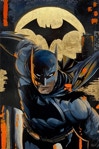 Batman - dipinto ad acrilico - foglia oro