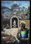 Il cercatore - pittura ad acrilico - esoterismo - pittura esoterica