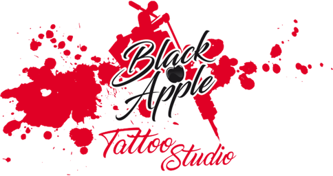 Black apple tattoo studio logo