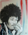 Music art - acrilic paint - Jimy Hendrix