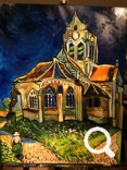 Van Gogh, riproduzione di copie d'autore, quadri su tela, pittura a olio, chiesa