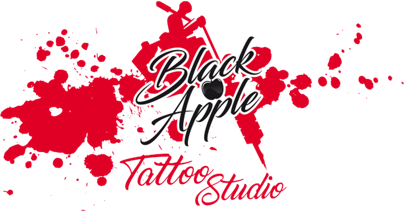Black apple tattoo studio logo